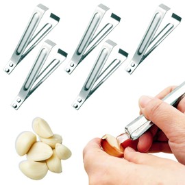 5 PCS Stainless Steel Garlic Peeler, Garlic Peeler Clips, Peeling Tweezers Tongs, Kitchen Gadgets, Easily Remove The Garlic Skin