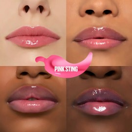 Maybelline Lifter Plump Brillo Labial Voluminizador, Maquillaje para Labios con Efecto Relleno Instantáneo, Fórmula con Chile y Maxi-Lip, Acabado Brillante, Tono Pink Sting, 5.4 ml