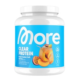 MORE Clear Protein, Peach Passionfruit Ice Tea, 600 g, Protein Drink with Whey Isolate - Made in Germany