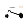 QCAA Heavier Duty Brass Door Hook Latch & Eye, 4",