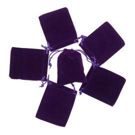 HRX Package Small Velvet Jewelry Bags with Drawstring, 20pcs Velvet Cloth Gift Pouches Purple (3x4 inches)