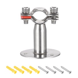 sourcing map Wall Mount Ceiling Mount Pipe Support, 304 Stainless Steel Adjustable Pipe Strap Clamp for 19-22mm Pipe