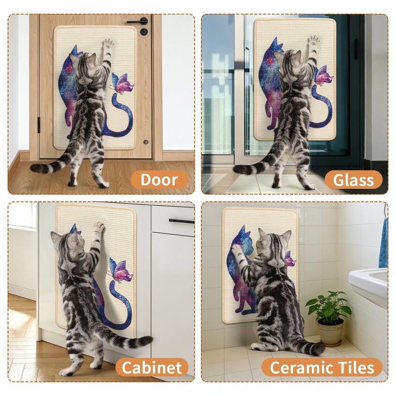 Sisal Cat Scratcher Mat Cat Wall Scratcher for Indoor Scratch