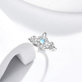 DAYLINLOVE Witches Knot Ring 925 Sterling Silver Moonstone Celtic Knot Rings Witchcraft Celtic Amulet Ring Vintage Jewelry Gifts For Women (7)
