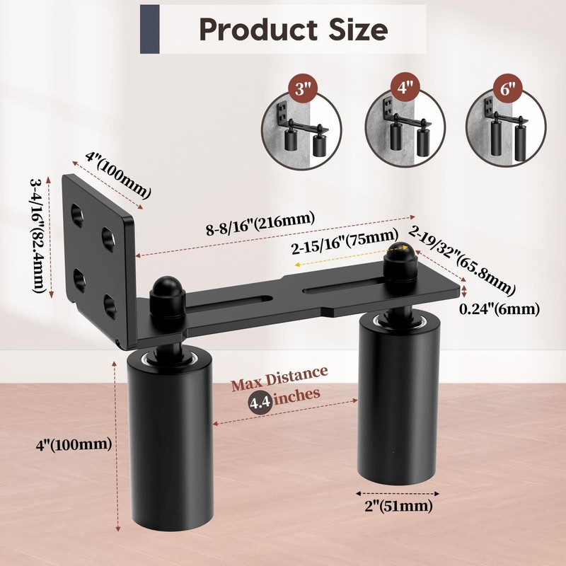 Anobeyi Heavy Duty Slide Gate Roller Guide with L Rear
