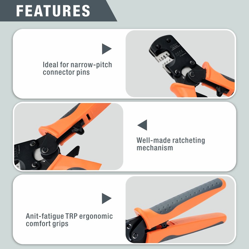 iCrimp Micro Connector Pin Crimping Tool 0.03-0.5mm² Ratcheting Crimper for