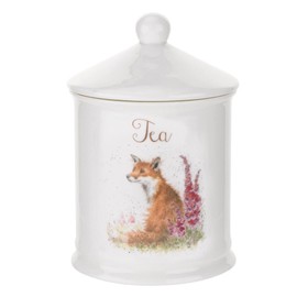 Portmeirion Home & Gifts WNT3996-XW Wrendale by Royal Worcester Tea Canister (Fox), Bone China, Multi-Colour, 10.5 x 10.5 x 15.5 cm