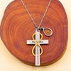 JunyiDIY Women's Christian Infinity Cross Necklace Inspirational Psalm 46:5 Mustard