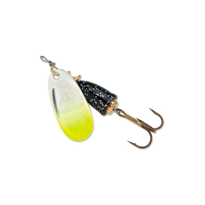 Blue Fox Super Vibrax Classic Spinner - Chartreuse Tip Silver