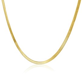 Mary & Jules Women's Gold Necklace Made of Recycled Silver, Gold-Plated, 925 Sterling Silver, Chain Women's Gold, Skin-friendly, Chain Gold for Women Girls, Gold Chain, Sterling Silver