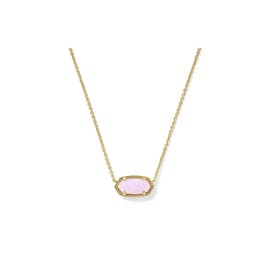 Kendra Scott, Womens, Elisa Necklace, Gold Blush Pink Opal, One Size