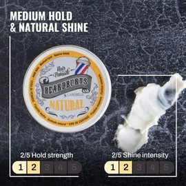 Beardburys Natural Hair Styling Paste for Men, Medium Hold & Minimal Shine, 3.5 Fluid Ounces, Barber Grade, Flexible Texture, Moisture Natural Finish