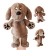 Puppet Pals 10” Plush Brown Dog Hand Puppet – Soft