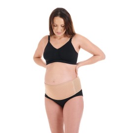 Herzmutter - 3200 - Maternity Belly Belt - Abdominal Support Band - Adjustable Size - Pregnancy Belt for Gymnastics, Yoga, Sport - Beige | Wide, size: s-m