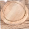CHILDWEET 9x12cm Flower Glass Cover Glass Dome on Wooden Stand