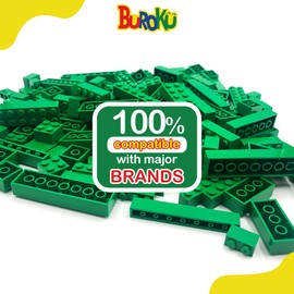 Green Set - Green Building Bricks Pack - Toy Bricks Compatible with All Brands - Large Green Pieces