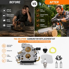 Carburetor Replacement Kit for Husqvarna Chainsaws – Compatible Fuel-Air Repair Part for 235, 236 & 240 Models