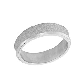 Modern Solid Sterling Silver Rock Satin 6mm Wedding Band (Size 4)