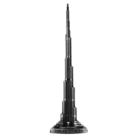Tower Ornaments, 7.1in Height Burj Khalifa Tower Model Miniature Dubai Tower Alloy Model Ornament Arts Craft Office Home Desktop Decor