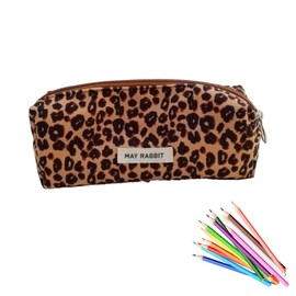 YueJieSelected Pencil Case Girls - Teenager Case School, Pencil Case Cord, Study Must Haves Pencils Pencil Case Aesthetic, Portable Pencil Case Adults, Pencil Case Aesthetic, Brown-leopard print,