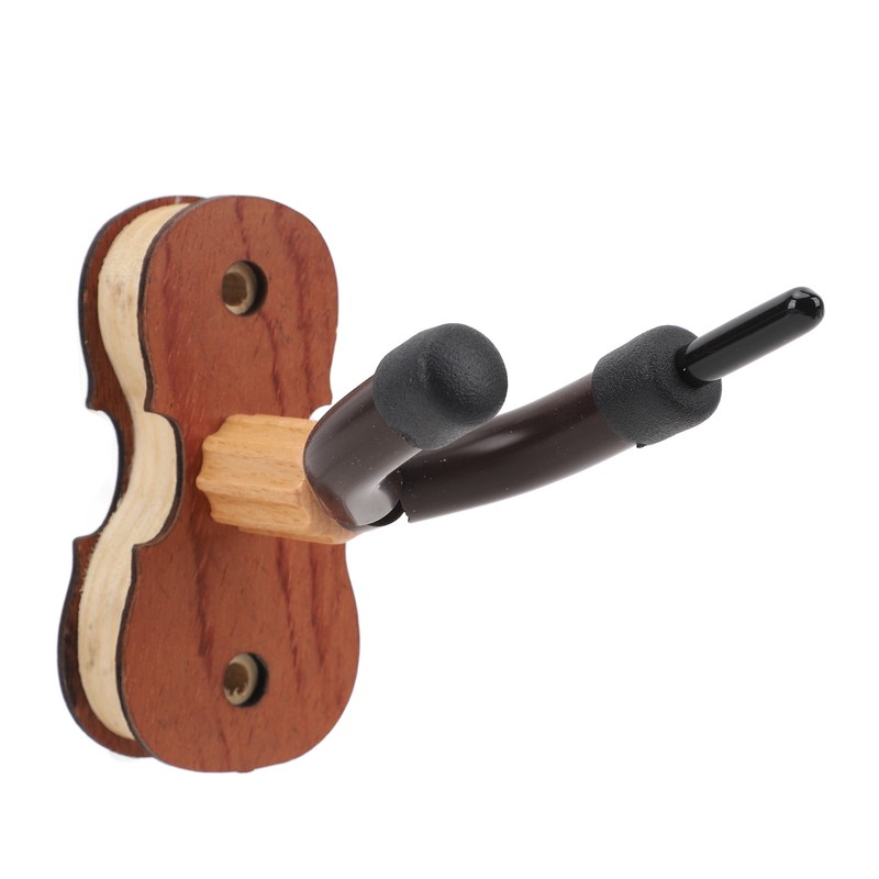 Violin Wall Mount with Bow Hook Wooden Viola Hanger Stand