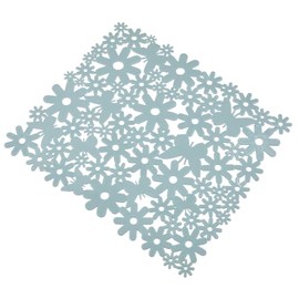 Macosa UMEN168BG Sink Insert Blue Flowers Plastic Sink Mat Sink Mat Non-Slip Sink Liner Sink Protector Mat Kitchen Frost Blue Light Blue