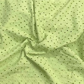 TFG 100% Cotton Broderie Anglaise Fabric 60" Wide 10 Colours Available Luxurious Cotton Material Soft Feel (Sage)