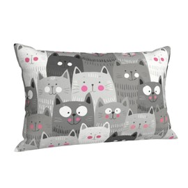 PTONUIC Pillowcase for Hair and Skin Cat Pattern Sofa Bed Home Decor Pillow Cover Soft Travel Pillow Cases with Hidden Zipper Closure Print for Gift 14x20 inch