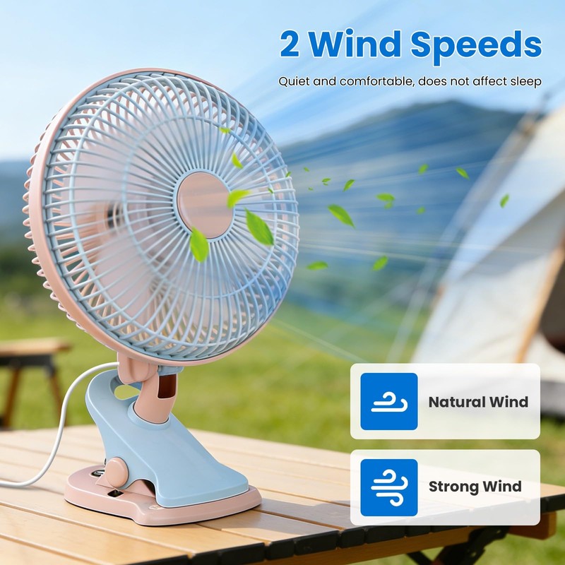 Oscillating Clip on Fan 8.66In Desk Clip on Fan 2