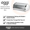 Oggi Stainless Steel Roll Top Bread Box for Kitchen Countertop