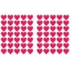 70 Rubber Hearts, 30 mm Pink PVC Film, Weatherproof, Heart