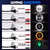 Uni-shine DOT 4PCS 5-3/4 5.75" LED Headlights RGB DRL for