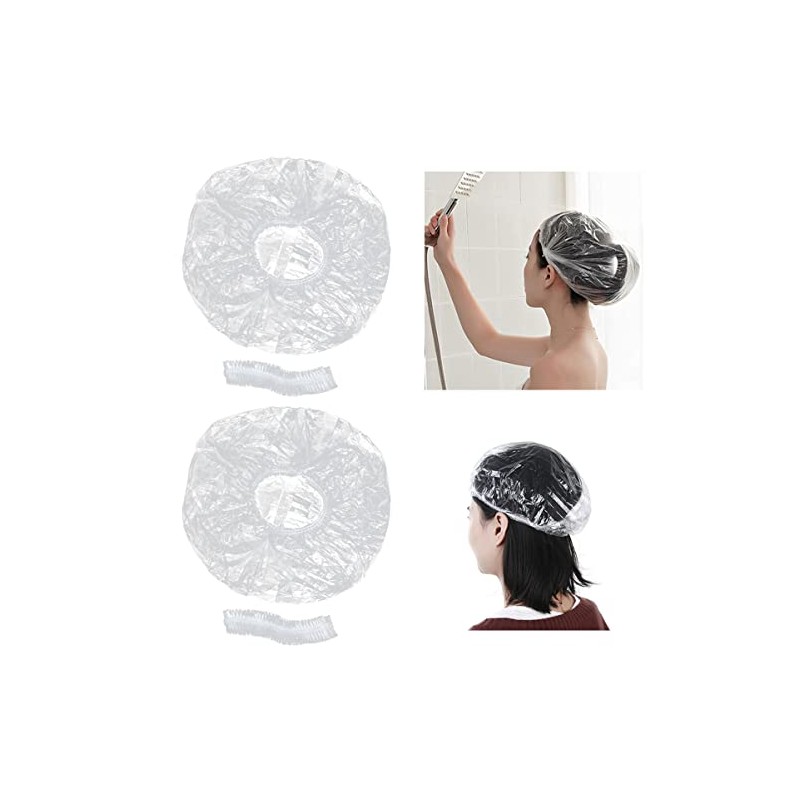 Outanaya 200 Gorros de Baño Desechables Impermeables de Pe Blancos