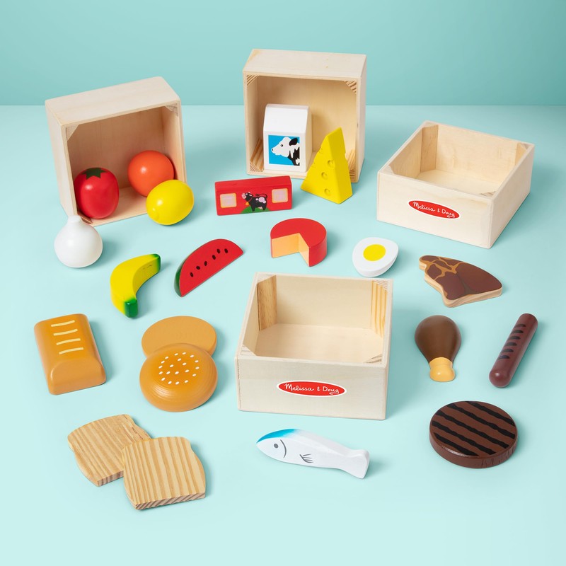 Melissa & Doug Food Groups - 21 Hand-Painted Wooden Pieces