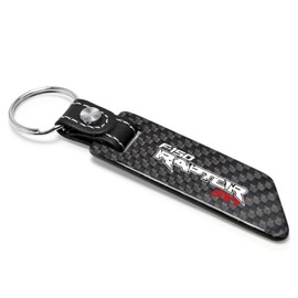 iPick Image for - Ford F-150 Raptor SVT 100% Real Carbon Fiber Blade Style with Black Leather Strap Key Chain