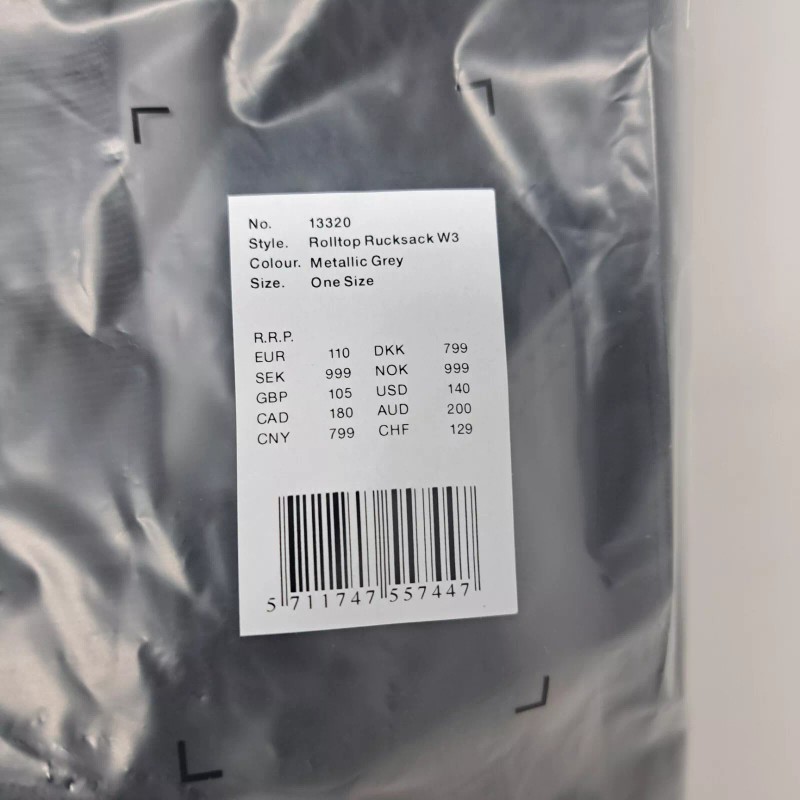 RAINS Rolltop Rucksack RFID Backpack. Waterproof. Black. Travel. MSRP $140