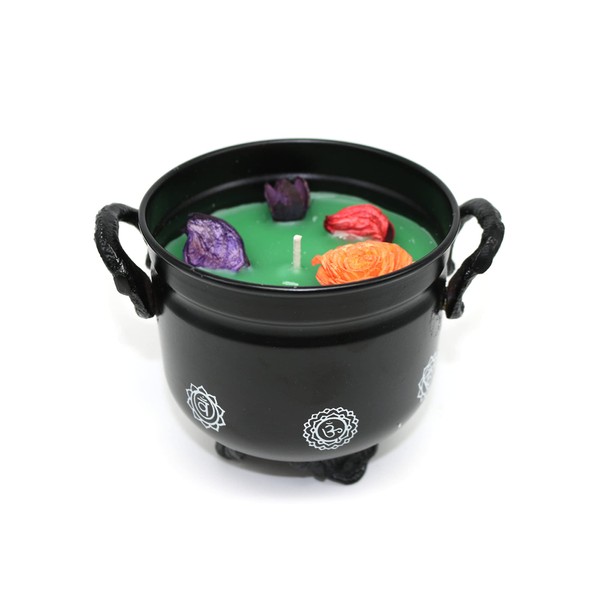 SOUL STICKS 4 Metal Cauldron Amber Patchouli Scented Candle with