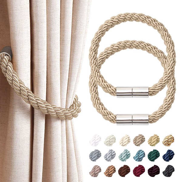 NICEEC 2 Pack Magnetic Curtain Tiebacks Modern Simple Style Drape