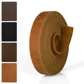 JinRuiKJ Full Grain Leather Strap - 1/2 Inch Wide 72 Inches Long Leather Strips - Very Suitable for DIY Arts & Craft Projects, Traction Ropes, Bag Straps, Furniture Handles - Crazy Brown