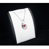 Geometric Ruby Necklace - Decorated with white sapphire - Trillion