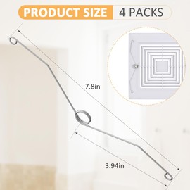 WKZO 4-Pack Grille Spring Clips for 12" Bathroom Exhaust Fan Cover, Stainless Steel Ventilation Fan Clips Fits Bathroom Fan Vent Cover