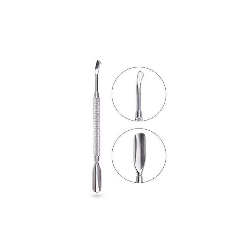 Cuticle Pusher Stainless Steel Nail Scratching with Cuticle Pressing 2-Way