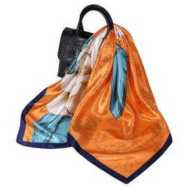 FAIRYGATE 90x90cm Große quadratische für Damen Frauen wie Kopftuch Bandanas Haarschal Halstuch Schlafringe 74025