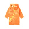 LOLANTA Children's Fleece Dinosaur Bathrobe Plush Hooded Bathrobe for 1-8