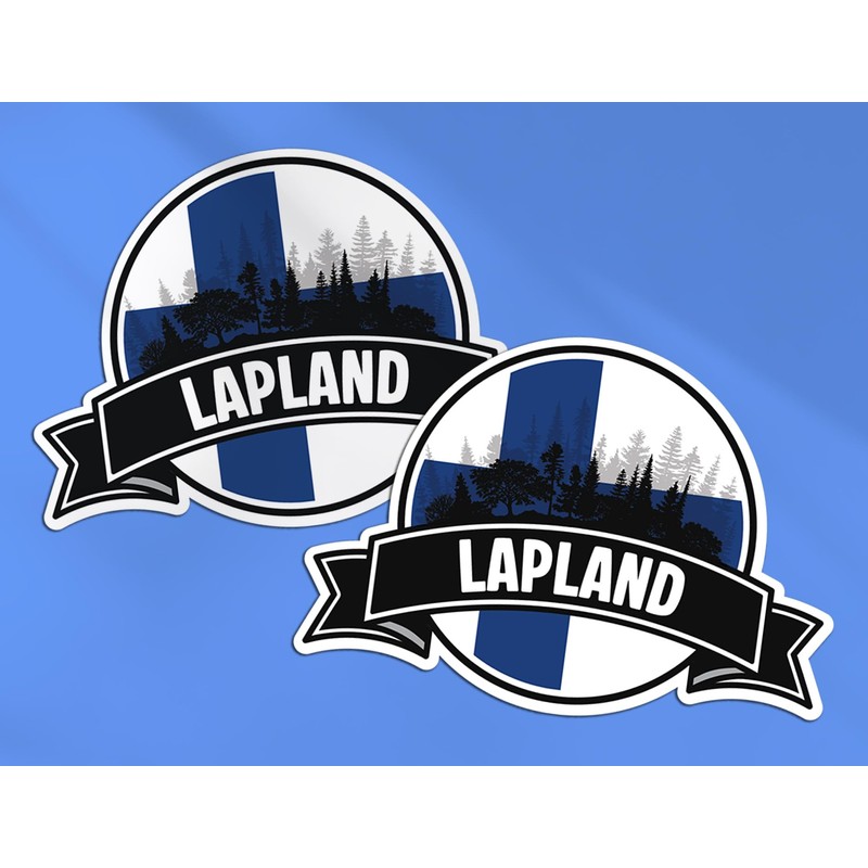 2 x 10 cm Lappland-Vinyl-Aufkleber – Finnische Flagge, Stadt, Reisen,