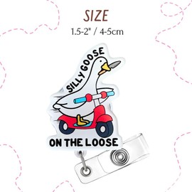 Cute Silly Goose Badge Reels 9PC Set – Funny & Adorable Nurse Badge Reel for Work, Perfect Funny Gift for Nurses, Teachers, Office Workers, and Anyone Who Loves Whimsical Accessories!