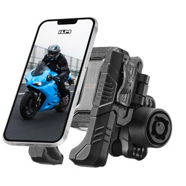 ILM Motorcycle Phone Mount Cellphone Adjustable Holder for Handlebars Bike Bicycle Scooter Moped Fit 5.4''-7.2'' Smartphones U-Type