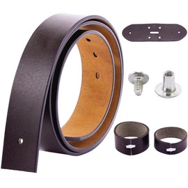 GORGECRAFT 49 Inch Cowhide Belt Strap Replacement 1-1/2"(38mm) Wide Genuine Leather Western Men's Waist Belt Strap Accessories Without Buckle with Iron Screws for Casual Jeans Dress Coconut Brown