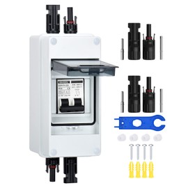 DC Isolator Switch PV System Circuit Breaker Circuit Breaker 2-Pin 40A 12V (12V-400V) with Cable Solar Plug IP65 Waterproof Housing