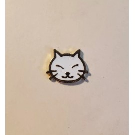 Unbranded Happy White Cat Rimmed Face Magnetic Needle Minder Cross Stitch Embroidery